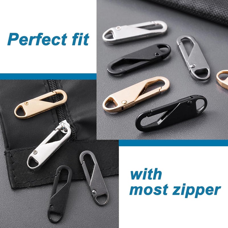OYNUO 12 PCS Zipper Pull Replacement (Upgraded Metal Spring Design), Detachable Zipper Repair Tabs for Luggage, Backpacks, Jackets, Boots - 4 Colors (Black, Silver, Gold, Gray) - Image 5